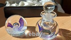 Limited edition Mercury Caithness paperweight and bottle set No. 130 of 150