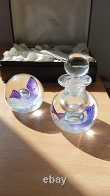 Limited edition Mercury Caithness paperweight and bottle set No. 130 of 150