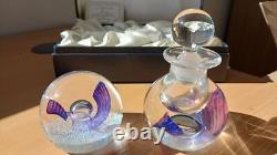 Limited edition Mercury Caithness paperweight and bottle set No. 130 of 150