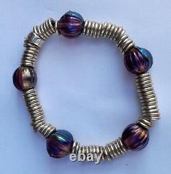 Links of London sweetie bracelet AMETHYST glass Beads, SILVER, limited edition SLL