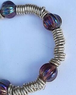 Links of London sweetie bracelet AMETHYST glass Beads, SILVER, limited edition SLL