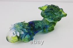 Liuli Chinese Pate-de-verre Glass FOO DOG Paperweight, Signed, Limited Edition