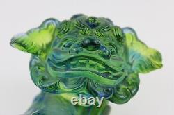 Liuli Chinese Pate-de-verre Glass FOO DOG Paperweight, Signed, Limited Edition