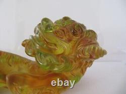 Liuligongfang Crystal Paté De Verre Glass Green Foo Dog Limited Edition 7