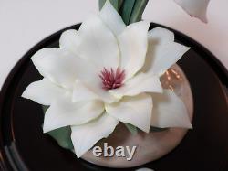 Lladro Flower Arrangement 1843 Serenade In White Ltd Ed + Glass Dome 1999 VGC