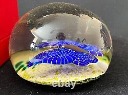 Ltd Edition Baccarat Blue Butterfly Paperweight Signed 1978 Boxed With C. O. A