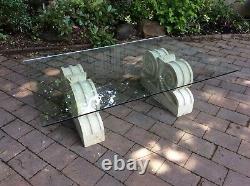 Ltd free delivery STYLISH QUALITY GLASS TOPPED & STONE HADDENSTONE LOW TABLE