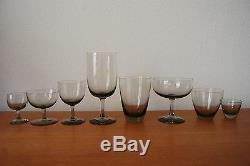 MID Century Vintage Set Copenhagen Smoke Glass Ware Holmegaard MCM Danish Modern