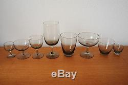 MID Century Vintage Set Copenhagen Smoke Glass Ware Holmegaard MCM Danish Modern