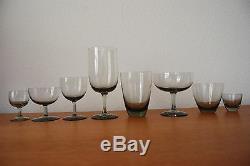 MID Century Vintage Set Copenhagen Smoke Glass Ware Holmegaard MCM Danish Modern