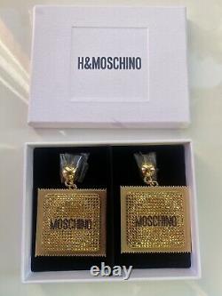 MOSCHINO H&M Gold-plated Large clip earrings RARE! Ltd Edition Jeremy Scot