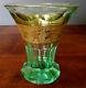 Moser Fine 1900's Green Cut Glass Beaker-vase W-gold Warrior Frieze Rare, Nice