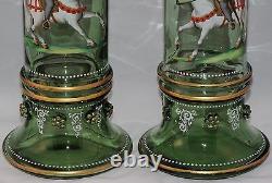 MOSER VASES THEODORE ROSSLER BOHEMIAN CLASSICAL FIGURAL WithPRUNTS ANTIQUE