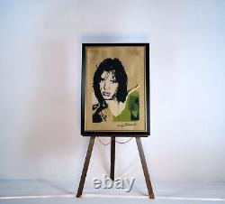 Mick Jagger by Andy Warhol reproduction print framed under glass