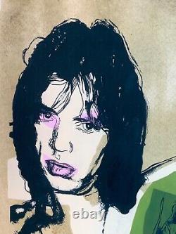 Mick Jagger by Andy Warhol reproduction print framed under glass