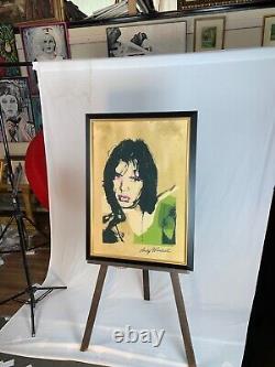 Mick Jagger by Andy Warhol reproduction print framed under glass