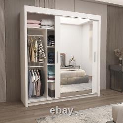 Milan Full Mirror 2 Sliding Door WARDROBE (or 3 in 250CM) AVAILABLE IN 4 COLOURS