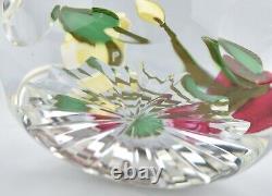 Modern Perthshire Ltd Edition 1995'Rose Bouquet' Lampwork Faceted Paperweight