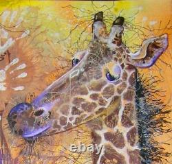 Modern art paintings on canvas figurative decorative oil acrylic animals giraffe
