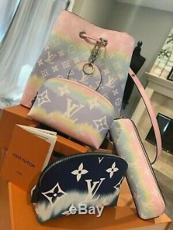 NEW 2020 Auth LOUIS VUITTON ESCALE bag sun GLASSES CASE LTD TIE DIE Wallet Pouch