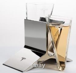 NEW Tesla Sipping Glass LIMITED EDITION Luxury glasses with Tesla Logo & Stand