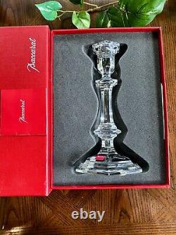 NIB Baccarat Versailles 9 Crystal Candlestick Signed Authentic Candle Holder