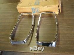 NOS OEM Ford 1965 Galaxie 500 Headlight Bezels Chrome Trim XL LTD Glass Covers