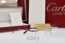 New Cartier Rimless Oscar Limited EDITION 0,16 ct x 2 Sunglasses Occhiali Frame