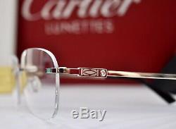 New Cartier Rimless Oscar Limited EDITION 0,16 ct x 2 Sunglasses Occhiali Frame