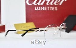 New Cartier Rimless Oscar Limited EDITION 0,16 ct x 2 Sunglasses Occhiali Frame