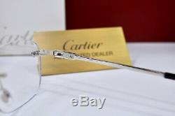 New Cartier Rimless Oscar Limited EDITION 0,16 ct x 2 Sunglasses Occhiali Frame