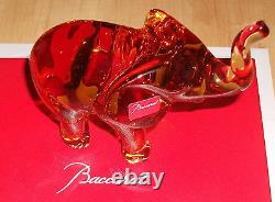 New Genuine Baccarat Amber Crystal Elephant Rare Limited Edition collectable