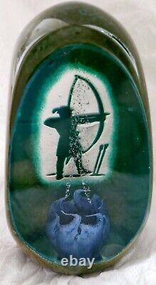 New In Box Caithness Limited Edition British Myths Robin Hood Glass Paperweight