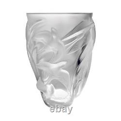 New Lalique Martinets Vase Crystal Brand New In Box #1230800 France Save$ F/sh