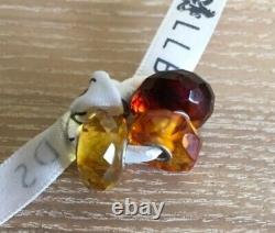 New Trollbeads Stunning Faceted Amber Limited Edition Bead Facet X 3 set TRIO