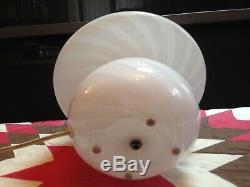 Nice 1980s Modern Vetri Swirl Milk Murano Glass Mushroom Lamp 11 Italian Art