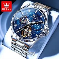 OLEVS Limited Edition, Skeleton, Sapphire Glass, Starry Night, Luminous, 6689