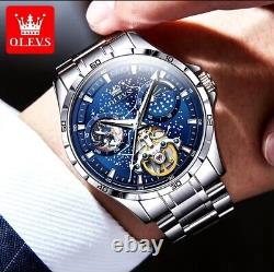 OLEVS Limited Edition, Skeleton, Sapphire Glass, Starry Night, Luminous, 6689