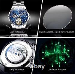 OLEVS Limited Edition, Skeleton, Sapphire Glass, Starry Night, Luminous, 6689