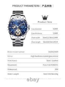 OLEVS Limited Edition, Skeleton, Sapphire Glass, Starry Night, Luminous, 6689