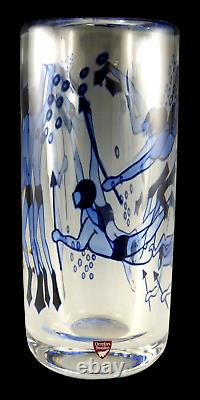 ORREFORS Glass Olle Alberius Graal Vase Pearl Fishermen 9 1/2