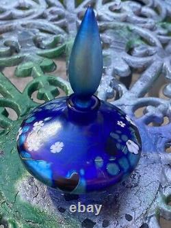 Okra Signed Limited Edition Glass Perfume Bottle Nightshade Pattern Signed Dbo