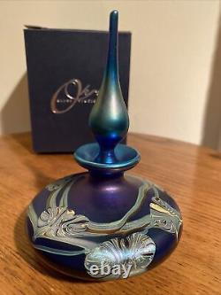 Okra Studio 2 Ltd Edition Glass Blue Ayrum Conical Perfume Bottles R. Golding