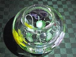 Orient & Flume, Signed Ed Alexander, Crystal Cased Pansy Bouquet Vase Ltd Ed Nib