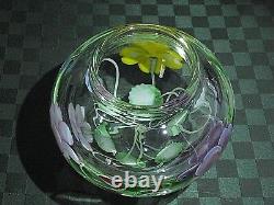 Orient & Flume, Signed Ed Alexander, Crystal Cased Pansy Bouquet Vase Ltd Ed Nib