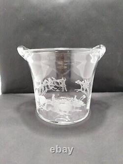 Orrefors Etched Glass Ice Bucket Derby Day 200 Horse Race'79 Epsom Downs 29/200