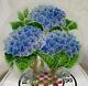 Peggy Karr Fused Glass Hydrangea 11 Limited Plate 2000 # 1657 With Box