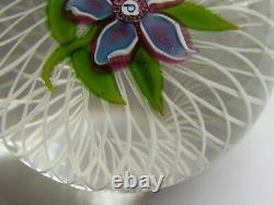 PERTHSHIRE LAMPWORK CLEMATIS ON A BASKET PAPERWEIGHT 1973 LTD ED (Ref3428)
