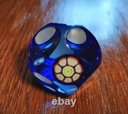 PERTHSHIRE PAPERWEIGHT Millefiori Blue Overlay Scent Perfume BOTTLE