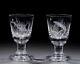 Peter Dreiser Mbe Two Rare Limited Edition Wheel-engraved Wine Glasses, 1972